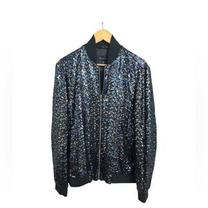 INC International Concepts Black Sequin Jacket